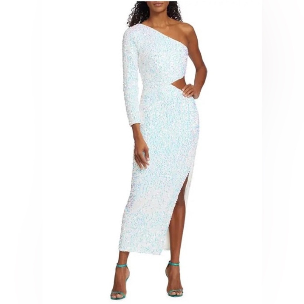 White Iridescent Saylor Sequin Dress